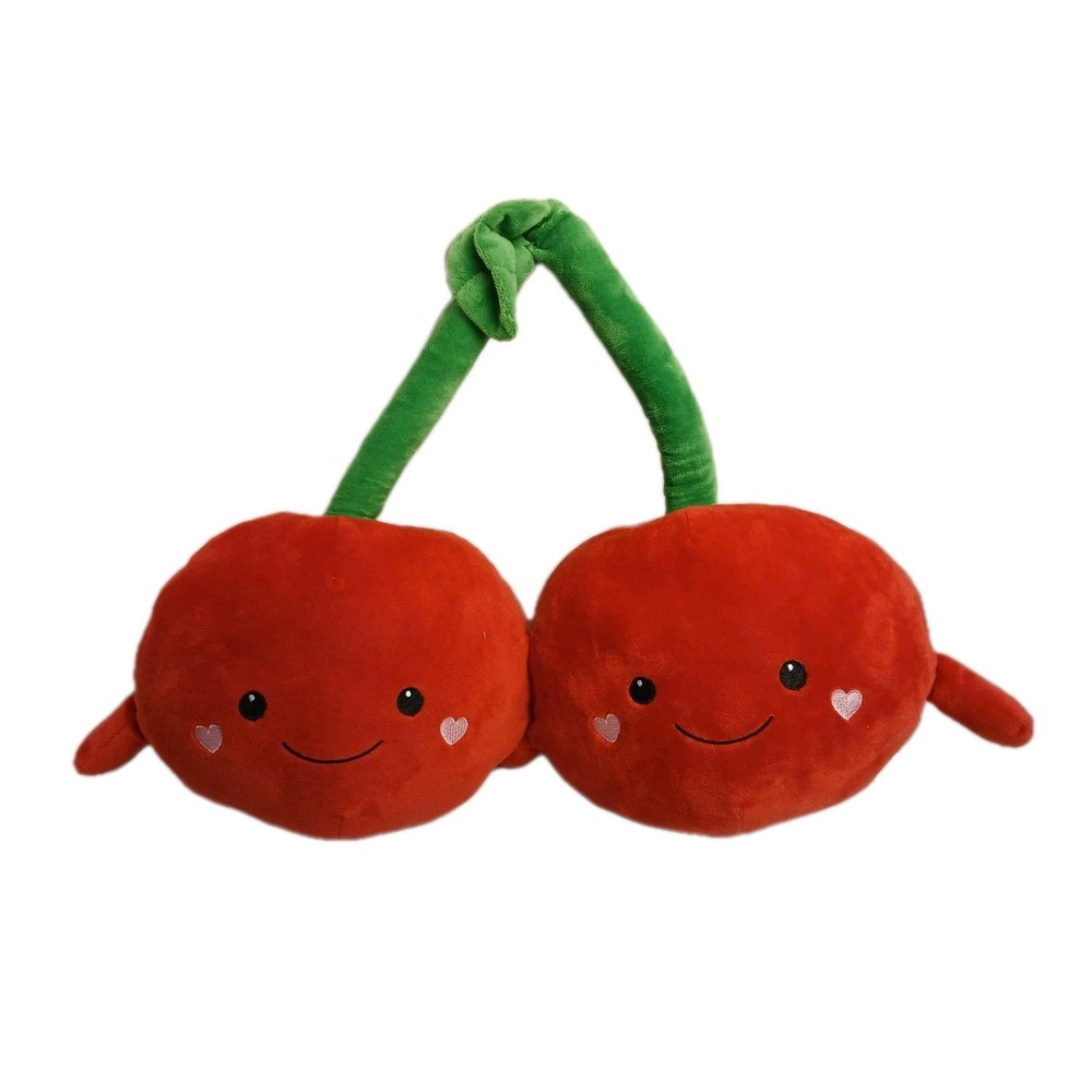 LOVE PLUSHY 15" Red Cherries Green Stem Plushy Stuffed Animal21'X15'X5' Toy39